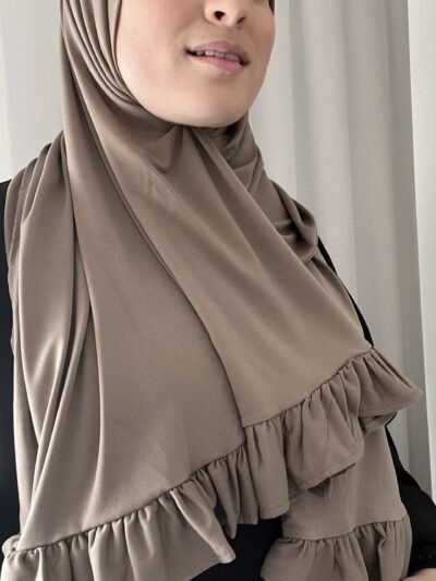 Tender Taupe Ruffle Scarf