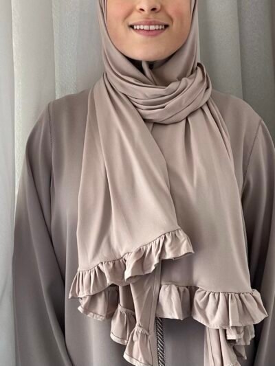 Light Taupe Ruffle Scarf