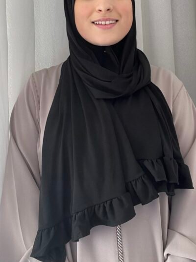 Black Ruffle Scarf
